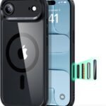 【3倍米軍MIL規格・MagSafe対応】ESR iPhone Air ケース 極薄 ワイヤレス充電 ストラップホール付き エアガードコーナー 25W高速充電 Qi2.2対応 4H傷に強い背面 傷防止 滑り止め 指紋防止 耐衝撃 耐黄変 マグネットスマホケース iphone airケース カメラコントロールPhoneair 用 Classicシリーズ クリア_ブラック