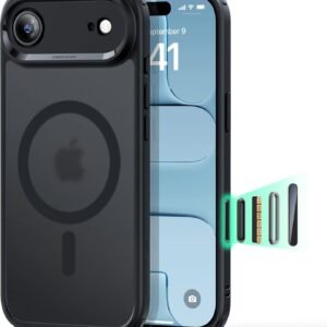 【3倍米軍MIL規格・MagSafe対応】ESR iPhone Air ケース 極薄 ワイヤレス充電 ストラップホール付き エアガードコーナー 25W高速充電 Qi2.2対応 4H傷に強い背面 傷防止 滑り止め 指紋防止 耐衝撃 耐黄変 マグネットスマホケース iphone airケース カメラコントロールPhoneair 用 Classicシリーズ フロストブラック