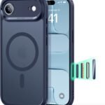 【3倍米軍MIL規格・MagSafe対応】ESR iPhone Air ケース 極薄 ワイヤレス充電 ストラップホール付き エアガードコーナー 25W高速充電 Qi2.2対応 4H傷に強い背面 傷防止 滑り止め 指紋防止 耐衝撃 耐黄変 マグネットスマホケース iphone airケース カメラコントロールPhoneair 用 Classicシリーズ フロストブルー