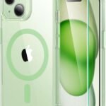 【米軍MIL規格・Magsafe対応】 ESR iPhone 15 Plus ケース セット 画面保護フィルム カメラ保護 傷に強い背面 ワイヤレス充電 ストラップホール付き いphone15plus ケース Classicシリーズ（クリア_フロストグリーン）