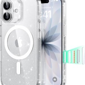 【3倍米軍MIL規格・MagSafe対応】ESR iPhone 17 ケース ワイヤレス充電 iphone17用 カメラボタン付き SGS認証 エアガードコーナー 黄変防止 耐衝撃 PC背面TPUバンパー 指紋防止 高耐久性 マグネットスマホケース Qi2.2対応 最大25W高速充電 マグセーフ いphone17ケース アイフォン17専用Classicシリーズ(フロストキラキラ)