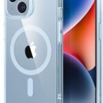 【米軍MIL規格・Magsafe対応】ESR いPhone14 ケース iPhone13 ケース 傷に強い背面 ワイヤレス充電 ストラップホール付き エアガードコーナー 指紋防止 滑り止め あいふぉん14 iPhone13対応 スマホケース HaloLock搭載 ハイブリッド磁気 iPhone14 ケース ライトブルーClassicシリーズ