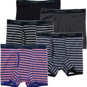 Hanes ボクサーパンツ(5枚組) 抗菌防臭 清潔 防臭効果 前開き 5PボクサーブリーフHM6ES703Jメンズ