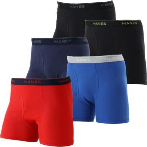 Hanes ボクサーパンツ(5枚組) 抗菌防臭 清潔 防臭効果 前開き 5PボクサーブリーフHM6ES703Jメンズ