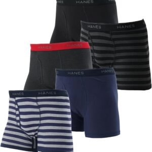 Hanes ボクサーパンツ(5枚組) 抗菌防臭 清潔 防臭効果 前開き 5PボクサーブリーフHM6ES703Jメンズ
