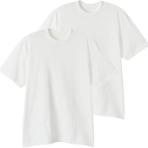 Hanes Tシャツ 2枚組 半袖 SHIRO 綿100% 丸胴仕様 タグレス仕様 ヘインズTシャツ白 クルーネックTシャツ2枚組 アンダーウェアメンズHM1-Z701メンズ