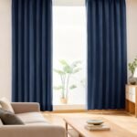AIFY カーテン 2枚セット 1級 遮光 小窓 ドレープカーテン UVカット 形態記憶加工済み 断熱 節電対策 昼夜目隠し 保温 おしゃれ 洗える 洗濯機対応 (カーテン2枚) 幅100cm×丈90cm ネイビー