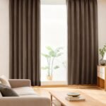 AIFY カーテン 2枚セット 1級 遮光 小窓 ドレープカーテン UVカット 形態記憶加工済み 断熱 節電対策 昼夜目隠し 保温 おしゃれ 洗える 洗濯機対応 (カーテン2枚) 幅100cm×丈90cm ブラウン