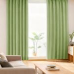 AIFY カーテン 2枚セット 1級 遮光 小窓 ドレープカーテン UVカット 形態記憶加工済み 断熱 節電対策 昼夜目隠し 保温 おしゃれ 洗える 洗濯機対応 (カーテン2枚) 幅100cm×丈90cm ライトグリーン