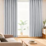 AIFY カーテン 2枚セット 1級 遮光 小窓 ドレープカーテン UVカット 形態記憶加工済み 断熱 節電対策 昼夜目隠し 保温 おしゃれ 洗える 洗濯機対応 (カーテン2枚) 幅100cm×丈90cm ライトグレー