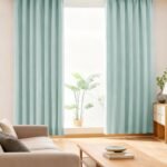 AIFY カーテン 2枚セット 1級 遮光 小窓 ドレープカーテン UVカット 形態記憶加工済み 断熱 節電対策 昼夜目隠し 保温 おしゃれ 洗える 洗濯機対応 (カーテン2枚) 幅100cm×丈90cm ライトブルー