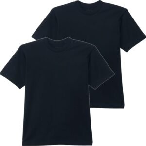 Hanes TシャツKURO 2枚組 半袖 綿100% タグレス仕様黒 クルーネックメンズ
