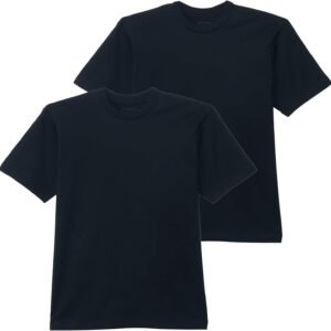 Hanes TシャツKURO 2枚組 半袖 綿100% タグレス仕様黒 クルーネックメンズ