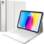 Earto for iPad 11世代 キーボード A16 2025 ipad 10世代 キーボード 10.9 タッチパッド付き JIS基準日本語配列 2台デバイスマルチペアリング ipad 11世代 ケース 脱着式 多角度調整 ペンシルホルダー付き スマート軽量 薄型ケースtype-c充電式 マグネット付き A2696/A2757/A2777対応 ホワイト