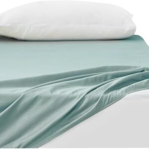 クモリ(Kumori) 綿100% ボックスシーツ 毛玉なし シングル 素肌にやさしい 吸水速乾 耐久性が高い 洗える オールシーズン ベッド/マットレス/敷き布団対応 マットレスカバー ベッドカバー ベッドシーツ 100X200cm オリーブ