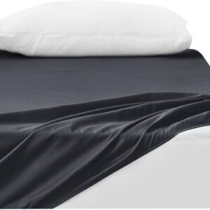 クモリ(Kumori) 綿100% ボックスシーツ 毛玉なし シングル 素肌にやさしい 吸水速乾 耐久性が高い 洗える オールシーズン ベッド/マットレス/敷き布団対応 マットレスカバー ベッドカバー ベッドシーツ 100X200cm ダークグレー