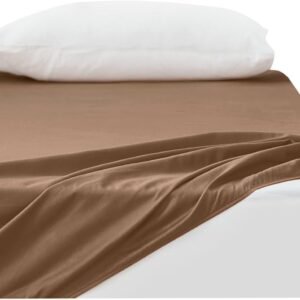 クモリ(Kumori) 綿100% ボックスシーツ 毛玉なし シングル 素肌にやさしい 吸水速乾 耐久性が高い 洗える オールシーズン ベッド/マットレス/敷き布団対応 マットレスカバー ベッドカバー ベッドシーツ 100X200cm ブラウン