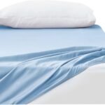 クモリ(Kumori) 綿100% ボックスシーツ 毛玉なし シングル 素肌にやさしい 吸水速乾 耐久性が高い 洗える オールシーズン ベッド/マットレス/敷き布団対応 マットレスカバー ベッドカバー ベッドシーツ 100X200cm ブルー