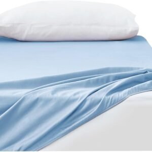 クモリ(Kumori) 綿100% ボックスシーツ 毛玉なし シングル 素肌にやさしい 吸水速乾 耐久性が高い 洗える オールシーズン ベッド/マットレス/敷き布団対応 マットレスカバー ベッドカバー ベッドシーツ 100X200cm ブルー