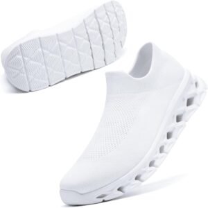 [MERPHINE] 世界一快適 スリッポン スニーカー 紐なし レディース メンズ 上履き 室内履き ウォーキング 立ち仕事 通勤 メッシュ 軽量 歩きやすい おしゃれ 夏 通気性