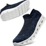 [MERPHINE] 世界一快適 スリッポン スニーカー 紐なし レディース メンズ 上履き 室内履き ウォーキング 立ち仕事 通勤 メッシュ 軽量 歩きやすい おしゃれ 夏 通気性