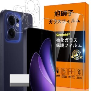 対応 OPPO Reno 13A ガラスフィルム OPPO Reno13 A 指紋防止 【2*フィルム + 2*レンズ保護フィルム+ 1*クリーニングツール】国産旭硝子材質 OPPO Reno13A 薄型 強化ガラス 高光沢 液晶 ケース 9H硬度 厚さ0.26mm超薄型 高透過率 気泡なし ラウンドエッジ加工 簡単貼り付け 3D Touch対応 SENXLL-Reno13 A G05