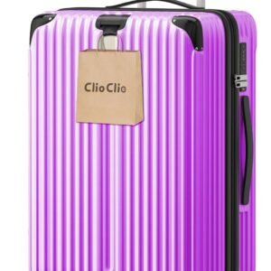 [ClioClio] スーツケース キャリーケース キャリーバッグ 拡張機能付 超軽量 静音 鏡面加工 【360度回転 & 取り外す可能】 ABS+PC 耐衝撃 防盗ファスナー TSAローク搭載 旅行 ビジネス 出張(ライトパープル, Sサイズ/機内持込可能（1~3泊/40L）)
