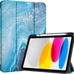 ProCase iPad 11世代/10世代 ケース iPad（A16）11インチ 2025/10.9インチ 2022通用 A2696 A2757 A2777 ペン収納 耐衝撃 三つ折り スタンド スマートカバー（オーシャンブルー）