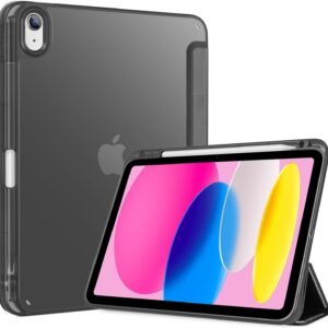 ProCase iPad 11世代/10世代 ケース iPad（A16）11インチ 2025/10.9インチ 2022通用 A2696 A2757 A2777 ペン収納 耐衝撃 三つ折り スタンド スマートカバー (オールブラック)