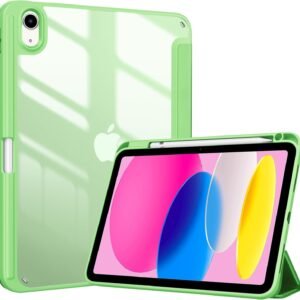 ProCase iPad 11世代/10世代 ケース iPad（A16）11インチ 2025/10.9インチ 2022通用 A2696 A2757 A2777 ペン収納 耐衝撃 三つ折り スタンド スマートカバー（グリーン）