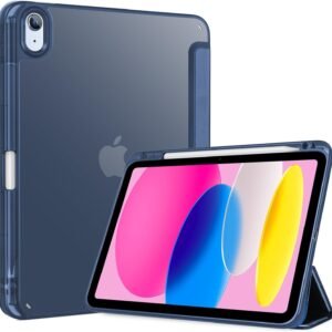 ProCase iPad 11世代/10世代 ケース iPad（A16）11インチ 2025/10.9インチ 2022通用 A2696 A2757 A2777 ペン収納 耐衝撃 三つ折り スタンド スマートカバー (ダークブルー)