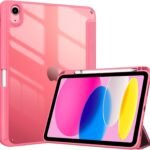 ProCase iPad 11世代/10世代 ケース iPad（A16）11インチ 2025/10.9インチ 2022通用 A2696 A2757 A2777 ペン収納 耐衝撃 三つ折り スタンド スマートカバー（ピンク）
