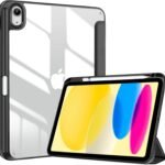ProCase iPad 11世代/10世代 ケース iPad（A16）11インチ 2025/10.9インチ 2022通用 A2696 A2757 A2777 ペン収納 耐衝撃 三つ折り スタンド スマートカバー（ブラック）