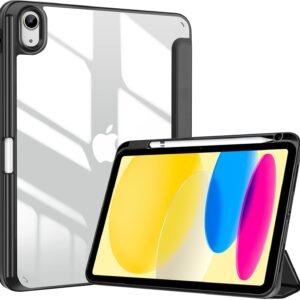 ProCase iPad 11世代/10世代 ケース iPad（A16）11インチ 2025/10.9インチ 2022通用 A2696 A2757 A2777 ペン収納 耐衝撃 三つ折り スタンド スマートカバー（ブラック）