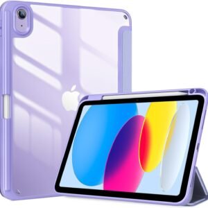 ProCase iPad 11世代/10世代 ケース iPad（A16）11インチ 2025/10.9インチ 2022通用 A2696 A2757 A2777 ペン収納 耐衝撃 三つ折り スタンド スマートカバー (ライトパープル)