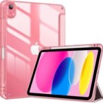 ProCase iPad 11世代/10世代 ケース iPad（A16）11インチ 2025/10.9インチ 2022通用 A2696 A2757 A2777 ペン収納 耐衝撃 三つ折り スタンド スマートカバー (ライトピンク)
