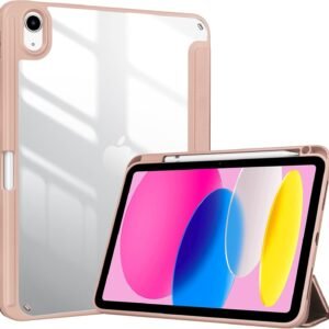 ProCase iPad 11世代/10世代 ケース iPad（A16）11インチ 2025/10.9インチ 2022通用 A2696 A2757 A2777 ペン収納 耐衝撃 三つ折り スタンド スマートカバー（ローズゴールド）