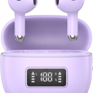 Bluetoothイヤホン ワイヤレスイヤホン IPX7防水 最大60時間再生 2026年最新Bluetooth6.0ブルートゥースイヤホン 全音域HIFI音質低遅延接続瞬時 片耳/両耳 WEB会議/運動/ゲーム/通学通勤/スポーツ/音楽用iPhone/Android対応 (001 Purple)