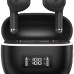 Bluetoothイヤホン ワイヤレスイヤホン IPX7防水 最大60時間再生 2026年最新Bluetooth6.0ブルートゥースイヤホン 全音域HIFI音質低遅延接続瞬時 片耳/両耳 WEB会議/運動/ゲーム/通学通勤/スポーツ/音楽用iPhone/Android対応 (001 black)