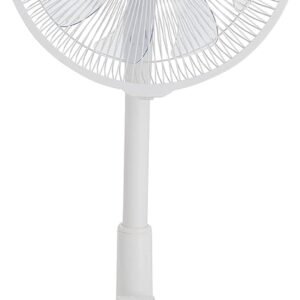 Amazonベーシック リビング扇風機 DCモーター 静音 リモコン付 9枚羽根 ソフト気流 入切タイマー 首振り 風量調節5段階 ホワイト 羽根直径30cm