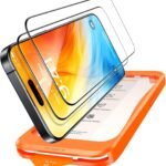 TORRAS フィルム For iPhone 16 Pro ガラスフィルム 航空宇宙ガラス 周り浮きゼロ 9H+硬度 米軍MIL規格 全面保護 10倍強化 極細ベゼル対応 ラウンドエッジ 超簡単貼り付け ワンプル(Just One Pull) ガイド枠付き 気泡レス 指紋防止 サラサラ 落下・破損防止 2枚セット 6.3インチ いphone16pro 用 保護フィルム GlassGo Ultra