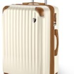 [New Trip] スーツケース キャリーケース 拡張機能付き 機内持ち込み 軽量 大型 S/M/Lサイズ キャリーバッグ 耐衝撃 大容量 ファスナータイプ 静音 ダブルキャスター TSAロック 海外 旅行 ビジネス 出張 (アイボリー、Sサイズ/機内持ち込み：2～3泊/40L)