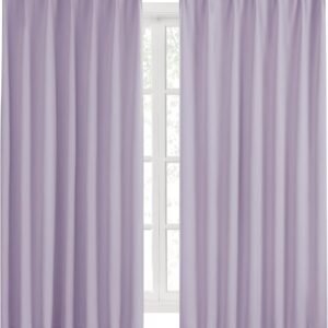 Hansleep カーテン 1級遮光 2枚組 幅100cm丈80cm パープル 断熱 防寒 防音 省エネ 厚手 無地 おしゃれ 洗える リビング用 (パープル, 幅100cm×丈80cm)