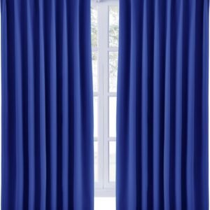 Hansleep カーテン 1級遮光 2枚組 幅100cm丈110cm ロイヤルブルー 断熱 防寒 防音 省エネ 厚手 無地 おしゃれ 洗える リビング用 (ロイヤルブルー, 幅100cm×丈110cm)