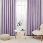 Hansleep カーテン 1級遮光 4枚組 セット パープル 幅100cm丈185cm UVカット 断熱 防寒 防音 省エネ 厚手 無地 おしゃれ 洗える 寝室 リビング用 (ドレープカーテン2枚・レースカーテン2枚)