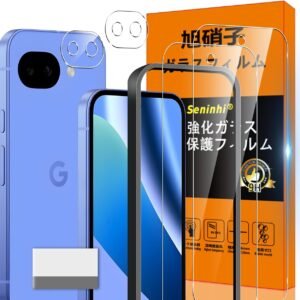 対応 Google Pixel 10A ガラスフィルム ガイド枠付き 指紋防止 【2* フ ィルム + 2* レンズ保護フィルム+ 1*ガイド枠付き+ 1*クリーニングツール】国産旭硝子材質 Google Pixel10 A 薄型 強化ガラス ピクセル 10a 保護 高光沢 液晶 ケース 9H硬度 厚さ0.26mm超薄型 高透過率 気泡なし SENXLL-Pixel 10AG05