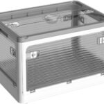 X XUNTAO【収納ボックス 折りたたみ】蓋付き 積み重ね 全方向から取り出せる 収納ケース 衣類 布団 小物 収納 折り畳み コンテナ ボックス 大型 プラスチック キャスター付き おしゃれ 組立簡単 多機能 防塵 防カビ 防湿 無臭 半透明 厚み 強い耐荷重 大容量 家庭用 車用 複数のサイズ 各種カラー（S,40.5cm*29cm*24cm,28.2L）