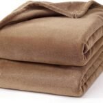 Hansleep 毛布 ひざ掛け オフィス ブランケット 通気 ハーフケット マイクロファイバー 柔らかく肌触り フランネル 洗える 静電防止 四季適用 (70x100,キャメル)