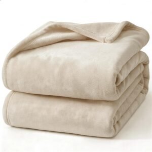 Hansleep 毛布 もうふ ひざ掛け ひざかけ 膝掛け ブランケット ハーフケット マイクロファイバー 柔らかく肌触り 暖かい フランネル 洗える 静電防止 四季適用 (70x100,グレージュ)