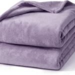 Hansleep 毛布 もうふ ひざ掛け ひざかけ 膝掛け ブランケット 通気 ハーフケット マイクロファイバー 柔らかく肌触り 暖かい フランネル 洗える 静電防止 四季適用 (70x100,スモーキーパープル)
